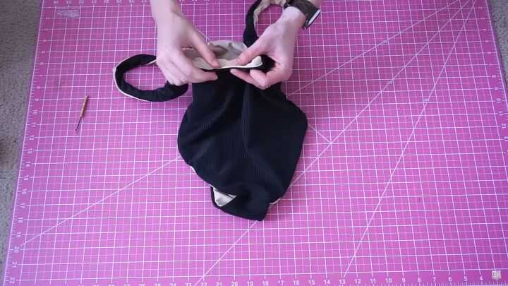 how to sew a reversible one piece swimsuit in 6 simple steps, Sewing up the gap with an invisible stitch
