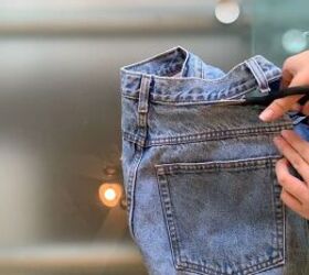 DIY Prada Inspired Denim Bralette #bralette with goodwill jeans 