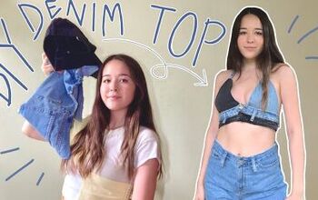How to Make a Cute DIY Jean Bralette Out of 2 Pairs of Old Jeans