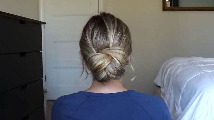 try this easy updo hair hack for a sophisticated elegant hairstyle, Easy updo hair hack for long hair