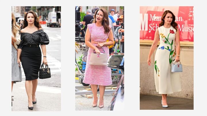 how to dress like carrie miranda charlotte in and just like that, Charlotte accessorizing with designer bags