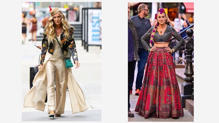 how to dress like carrie miranda charlotte in and just like that, Carrie s bohemian looks in And Just Like That