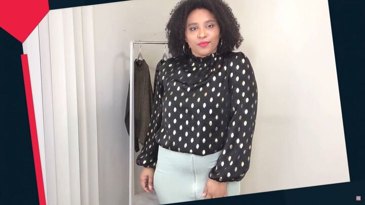 6 ways to style new years eve party tops for a glamorous countdown, Black gold polka dot blouse