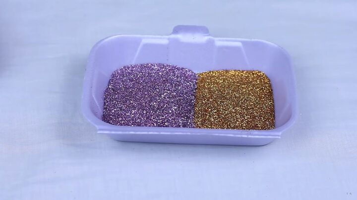 revive your peeling heels by turning them into diy glitter shoes, Mixing different colored glitter together