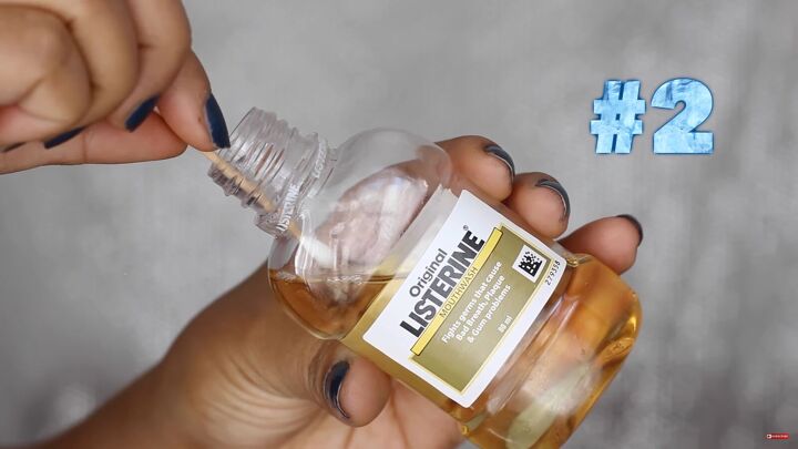 5 different ways to use listerine for beauty benefits home remedies, Soaking a cotton swab in Listerine