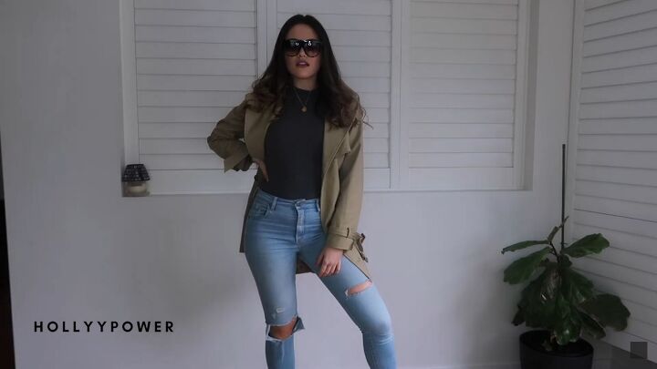 how to mix clothes for winter 10 cute outfits from 10 basic items, High waisted blue denim jeans outfit
