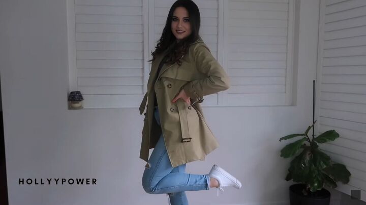 how to mix clothes for winter 10 cute outfits from 10 basic items, Winter outfit with jeans and a trench coat
