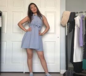 how to wear summer clothes during winter 3 simple styling tricks, Blue summer dress
