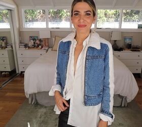how to make a diy sherpa denim jacket with a sherpa collar lining, Styling the Sherpa collar denim jacket