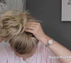 how to create easy updos for short hair using a hair piece, Clipping the hair piece into place