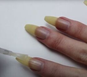 how to care for long natural nails to keep them strong healthy, Applying a base coat before nail polish