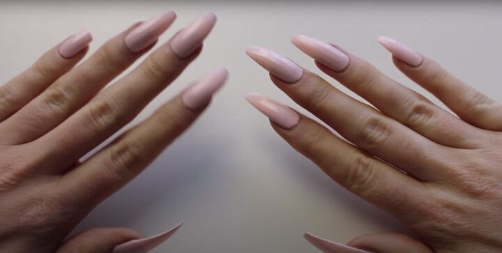 how to care for long natural nails to keep them strong healthy, Natural long painted nails