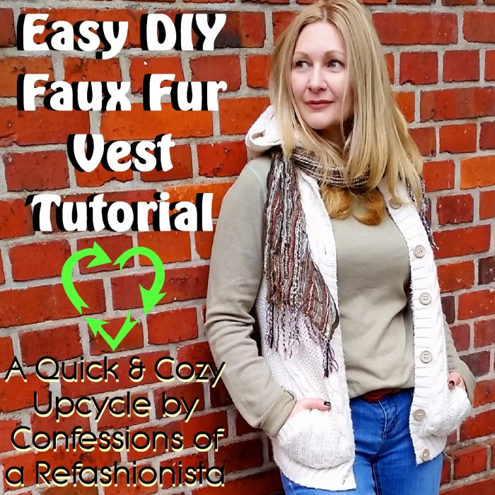easy diy faux fur vest tutorial