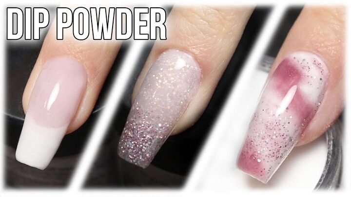3 easy dip powder nail ideas french glitter ombre marble nails, Dip powder nails ideas