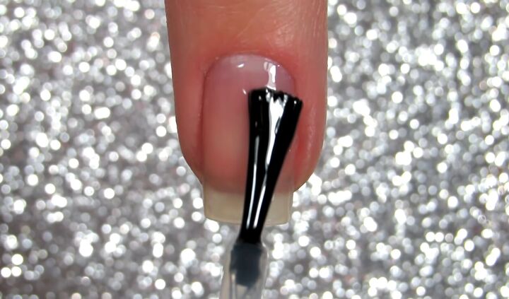 how to wear dark nail polish step by step nail polish painting tips, Applying a base coat to nails