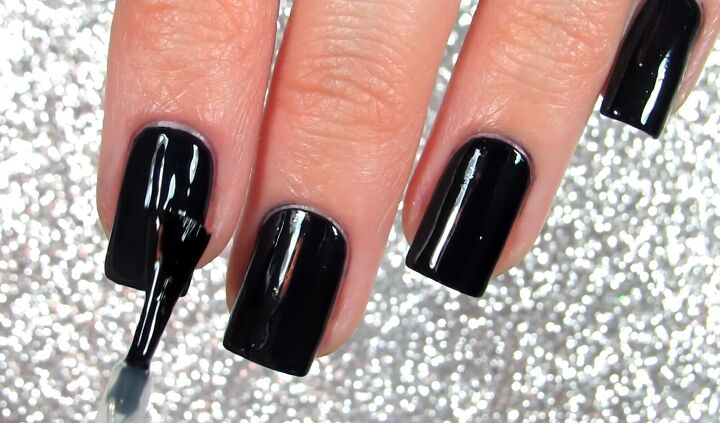 how to wear dark nail polish step by step nail polish painting tips, Simple dark nails ideas