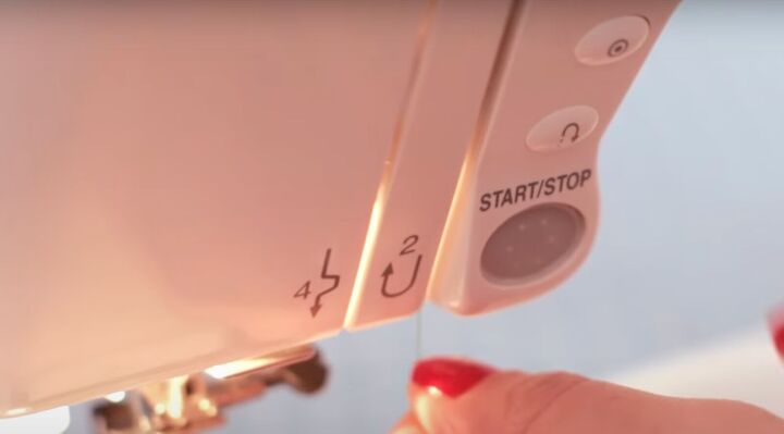 basic sewing skills how to thread a sewing machine step by step, Following the arrows on your sewing machine