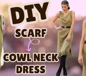 How to Make a Cowl Neck Dress Out of a Scarf - Quick & Easy DIY