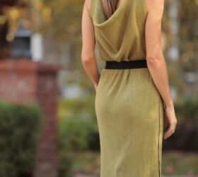 how to make a cowl neck dress out of a scarf quick easy diy, Back of the DIY cowl neck dress