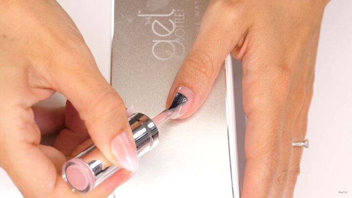 how to do elegant classy baby boomer nails at home, Applying a second coat of gel nail polish