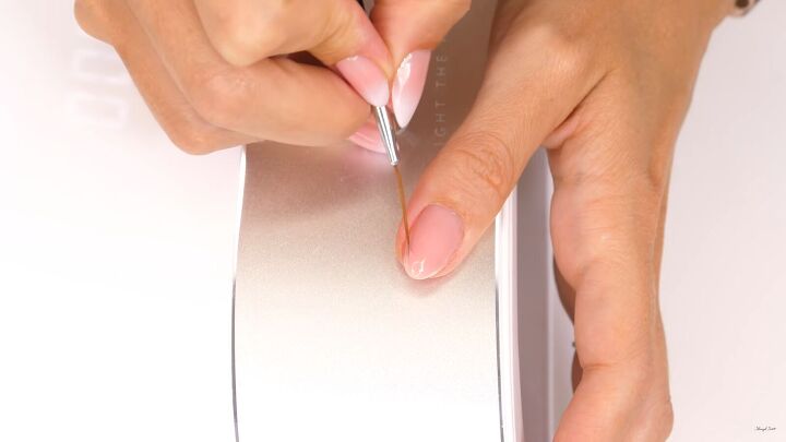 how to do elegant classy baby boomer nails at home, Pulling the gel where you d like it to do