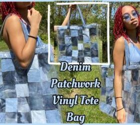 How to Make a Cute DIY Patchwork Tote Bag Out of Old Jeans & Vinyl