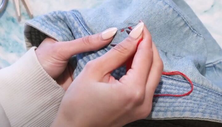 how to embroider clothes by hand using 3 basic stitches, How to do a chain stitch