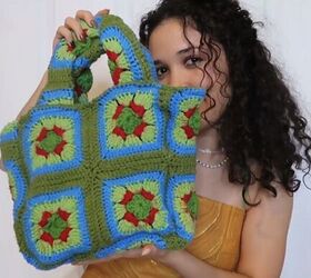 got an old crochet blanket try out this granny square bag tutorial, Granny square bag tutorial