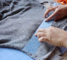 how to make a diy cropped sweater fix an unflattering fit, Measuring and marking the slits