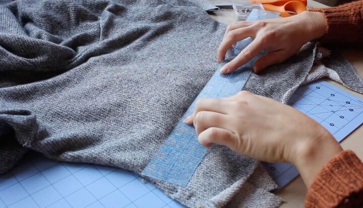 how to make a diy cropped sweater fix an unflattering fit, Measuring and marking the slits