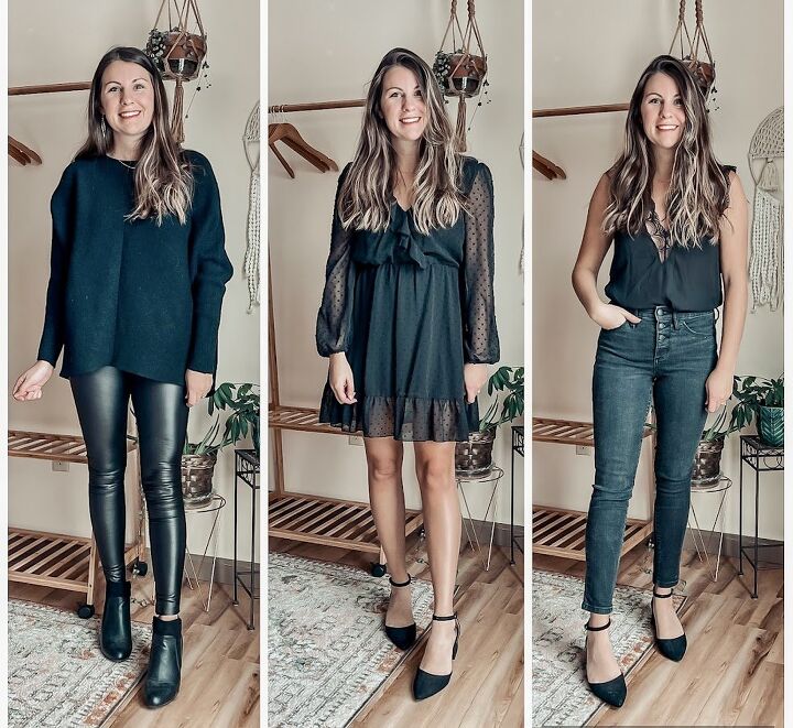 three all black outfits for winter