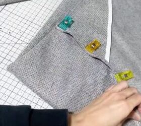 how to sew a circle coat a cozy short coat perfect for winter, Hemming the circle coat