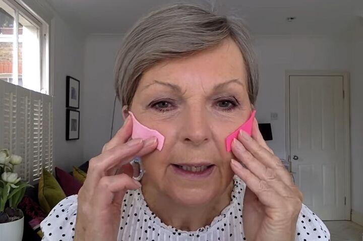 the ultimate guide to blush for older women placement color more, Applying blush in a strip shape