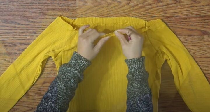 how to make a diy distressed choker top out of an old turtleneck, How to distress a top