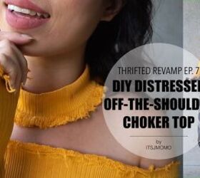 How to Make a DIY Distressed Choker Top Out of an Old Turtleneck