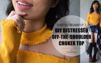 How to Make a DIY Distressed Choker Top Out of an Old Turtleneck