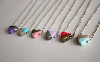 DIY Hand-Painted Clay Heart Necklaces