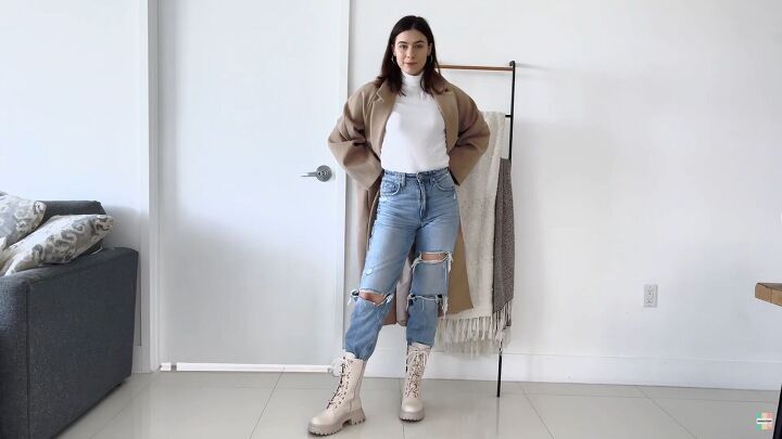7 cute outfits with ripped jeans for fall and winter, What to wear with ripped jeans