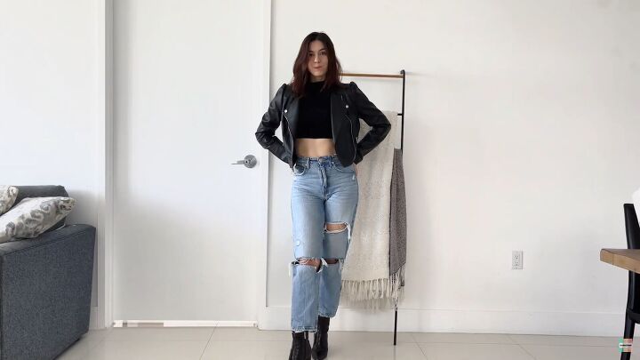7 cute outfits with ripped jeans for fall and winter, Outfits with ripped jeans and crop tops