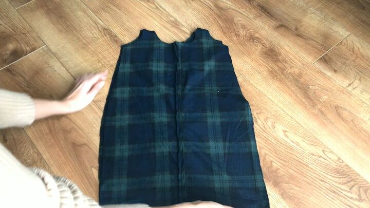 how to make a suspender skirt out of men s pajama pants, Sewing the sides seams of the suspender skirt