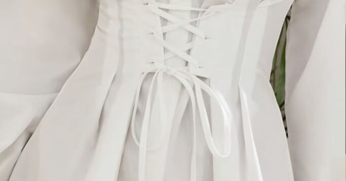 diy lace up dress How to Add a Corset Back to a Dress That's Too Small