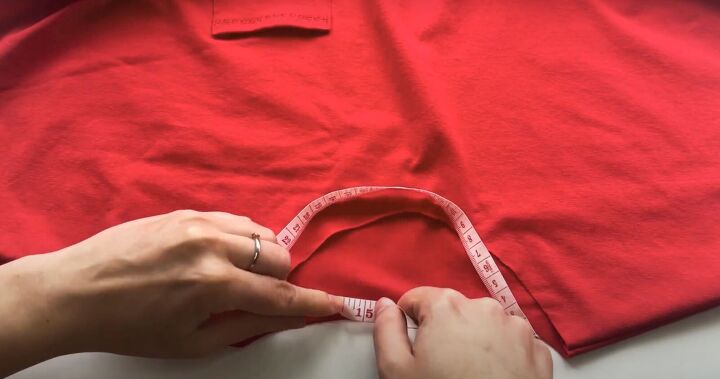 diy jersey dress how to make a simple jersey dress with pockets, Measuring the neckline