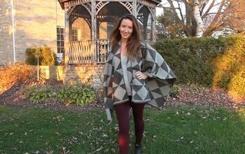 How to Make a DIY Blanket Poncho & Sweater Mittens for Winter