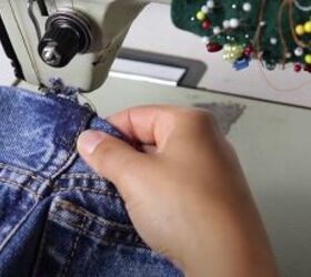 how to take in jeans the proper way for a perfect fit, Topstitching the new seams
