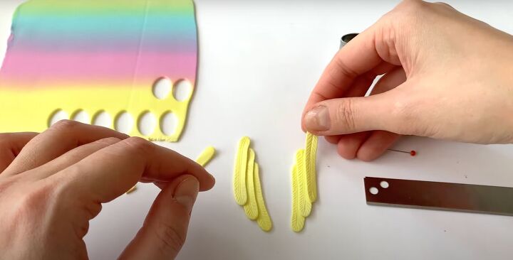 how to make polymer clay wing earrings in angelic rainbow colors, How to make wings out of polymer clay