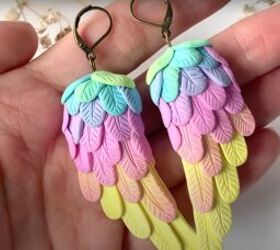 How to Make Polymer Clay Wing Earrings in Angelic Rainbow Colors