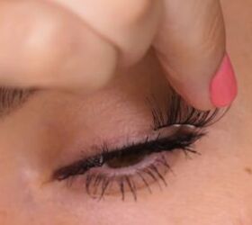 how to trim false lashes that are too long apply them like a pro, Cutting and applying sections of false lashes