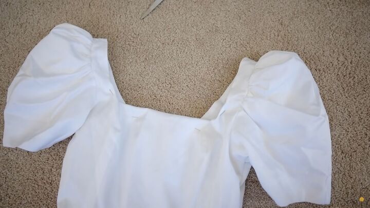 thrift store wedding dress transformation how i altered my own gown, Changing a neckline from sweetheart to square