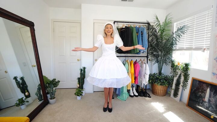 thrift store wedding dress transformation how i altered my own gown, Thrift store wedding dress transformation