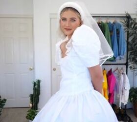 thrift store wedding dress transformation how i altered my own gown, DIY wedding dress transformation